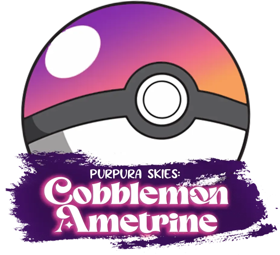 Purpura Skies: Cobblemon Ametrine server logo